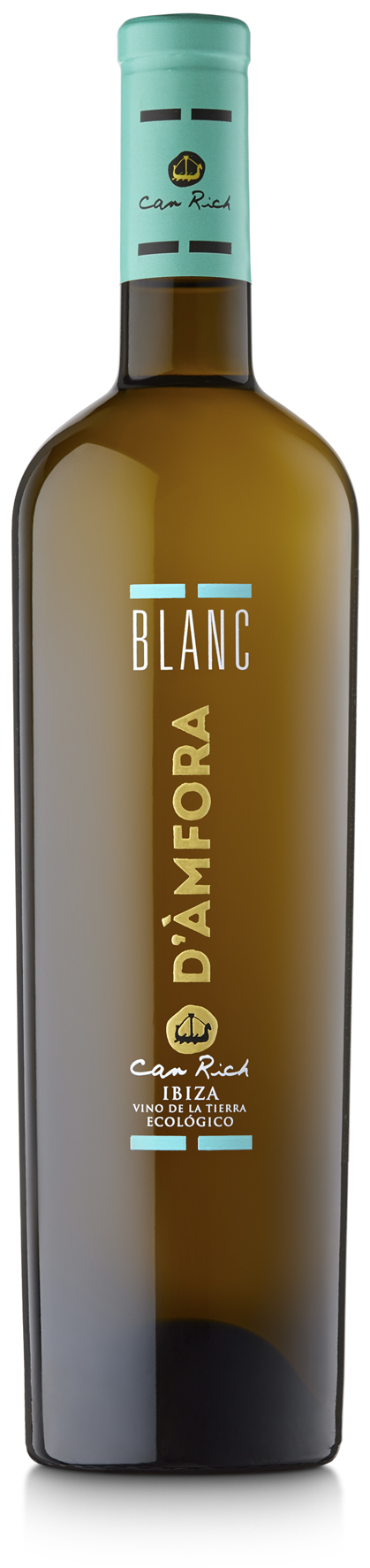 CR 10008 Biologische witte wijn d'amfora Ibiza 2023 - 75CL pCan Rich Vinos d&rsquo;&Agrave;mfora zijn eerlijke, expressieve wijnen die aroma en mineraliteit combineren dankzij natuurlijke rijping in klassieke terracotta amforen, zoals ooit de Fenici&euml;rs deden. Elke fles weerspiegelt Ibiza&rsquo;s terroir in zijn puurste vorm. Een droge witte wijn van 100% Muscat, afkomstig van Finca Can Llaudis in het natuurpark Ses Salines. Na zachte persing wordt de most zes maanden gefermenteerd en gerijpt in amfora&rsquo;s. Bouquet van bloemige aroma&rsquo;s, tropisch fruit zoals passievrucht en mango, en een mondgevoel met een levendige zure frisheid en milde bitters voor perfecte food pairing./p amfora blanc.jpg