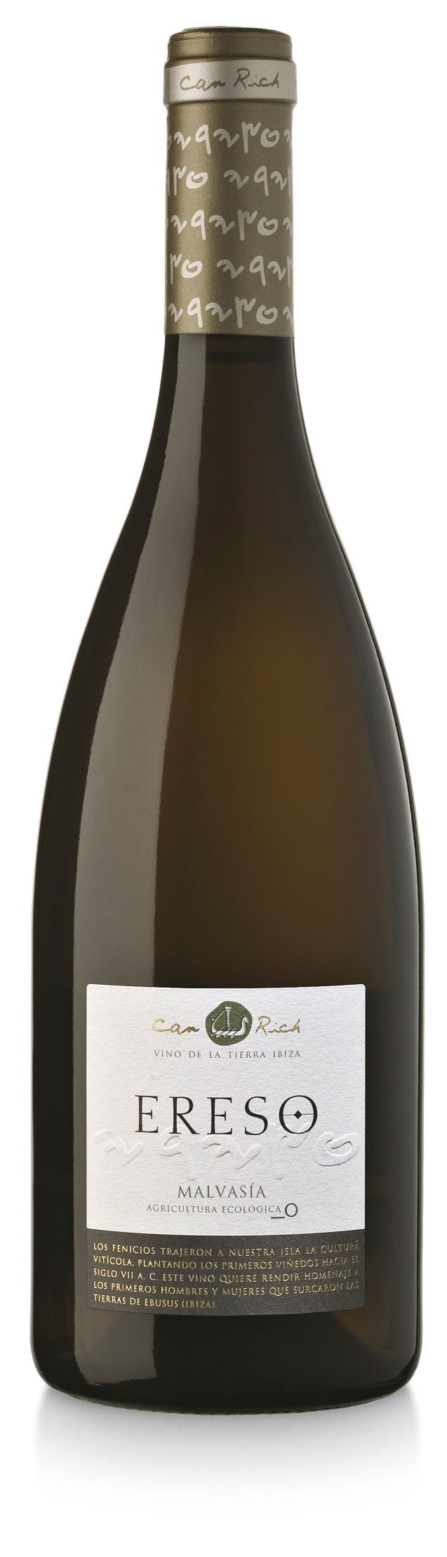 CR10020 Witte wijn Ereso Malvasia Can Rich 2022 - 75CL pIntens en rijk aan nuances, opent deze wijn zich subtiel in de neus met florale tonen van wilde kamille en gedroogde venkel, gecombineerd met rijp fruit zoals abrikoos, gele perzik en mispel. Dit alles verweven met zoete, geroosterde aroma&rsquo;s van gebakken appel en een bijna marsepeinachtige toets. In de mond is de wijn romig, smaakvol en aromatisch, met een delicate passage over het gehemelte./p ereso MALVASIA.jpg