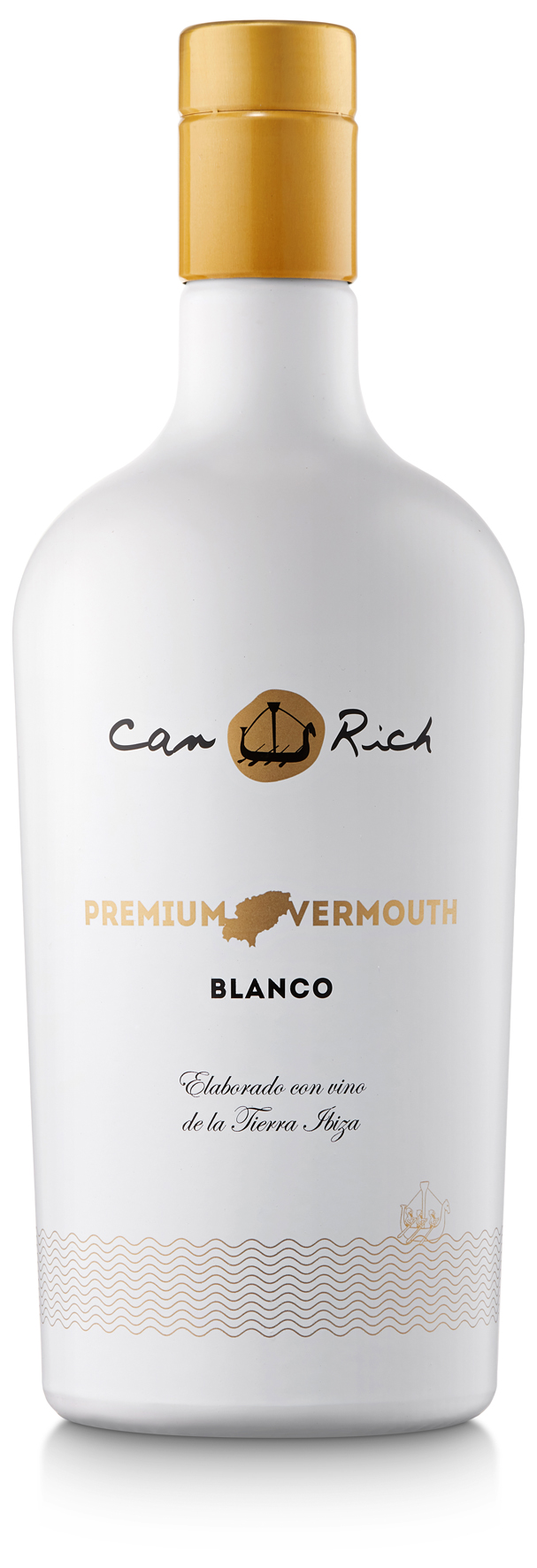 CR10901 Vermouth Premium Wit - 70CL pGemaakt van wijn uit Tierra Ibiza. Intens en fris van aroma, met tonen van citrusschil, oranjebloesem, venkel en citroen, gecombineerd met rijpe, gekonfijte witte vruchten zoals peer en abrikoos en frisse accenten van zoete kruiden en specerijen. In de mond is hij zacht en fluweelachtig, met een subtiele zoetheid die perfect in balans wordt gebracht door het klassieke, delicate bittertje. Ideaal als een lichte aperitief./p vermouth blanc.jpg