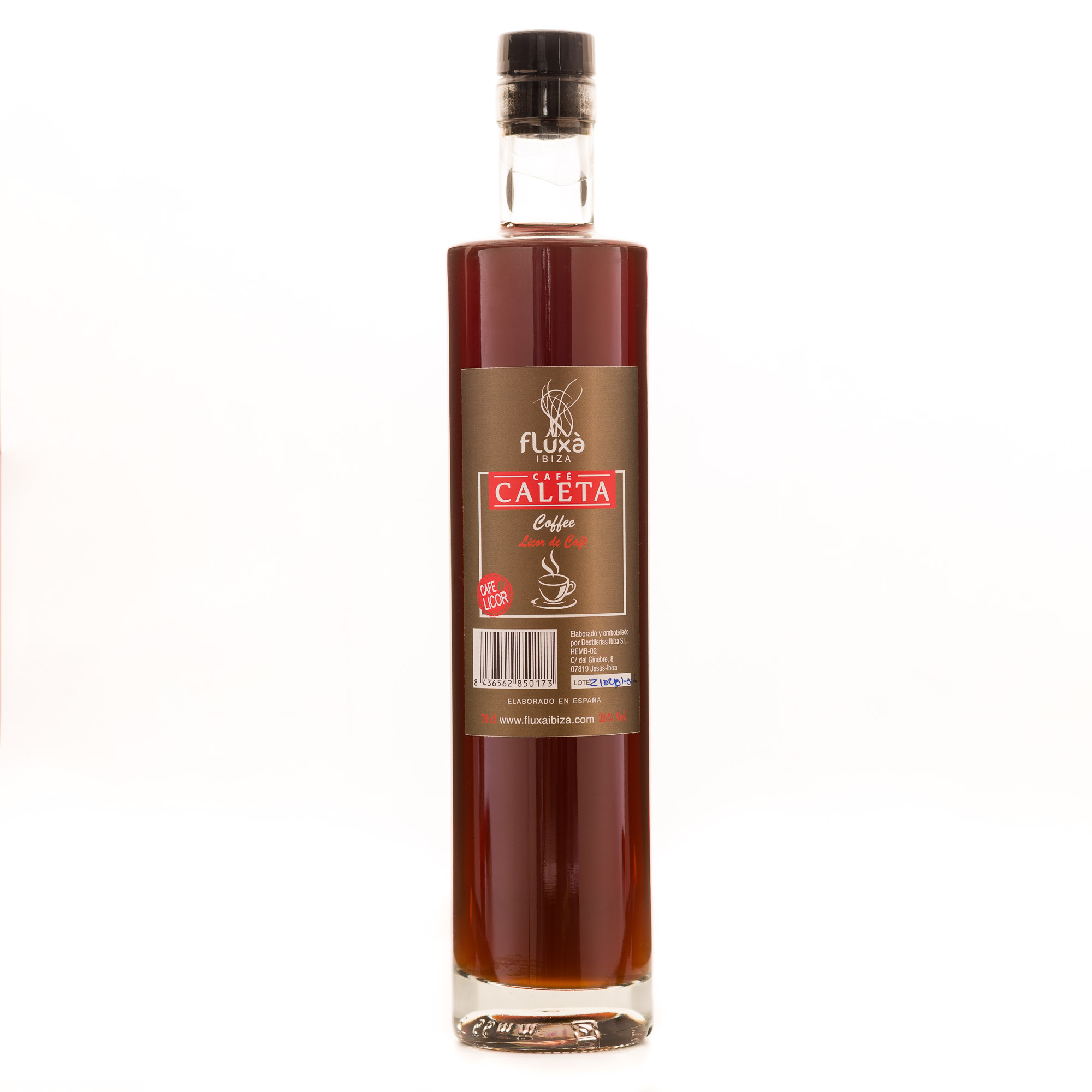 FL CACAL 700ML FL Cafe Caleta 26% - 700ML pVolgens de legende werd dit strongbijzondere koffierecept/strong geboren op het strand van Sa Caleta, waar vissers na de maaltijd genoten van een warme mix van brandy, rum, citrusschillen, kaneel en koffie. In de jaren &rsquo;50 brachten twee vissers uit Sant Josep de sa Talaia het idee mee uit Galici&euml;, ge&iuml;nspireerd door de lokale Queimada, een traditionele Galicische drank, en gaven het een eigen Ibizaanse twist. Destiler&iacute;as Ibiza zet deze traditie voort met strongCaf&eacute; Caleta Flux&agrave;/strong, bereid met brandy, rum, koffiebonen, kaneel, citroen- en sinaasappelschil, cafe&iuml;nevrije koffie en water. Een likeur die de warmte van het eiland en de ziel van zijn mensen in elke slok weerspiegelt./p FC CACAL 700ML