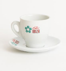 CI08801 Cappuccinotas Café de Ibiza met schotel - 12x23CL <p>Kop en schoteltje voor cappuccino.</p> 8801